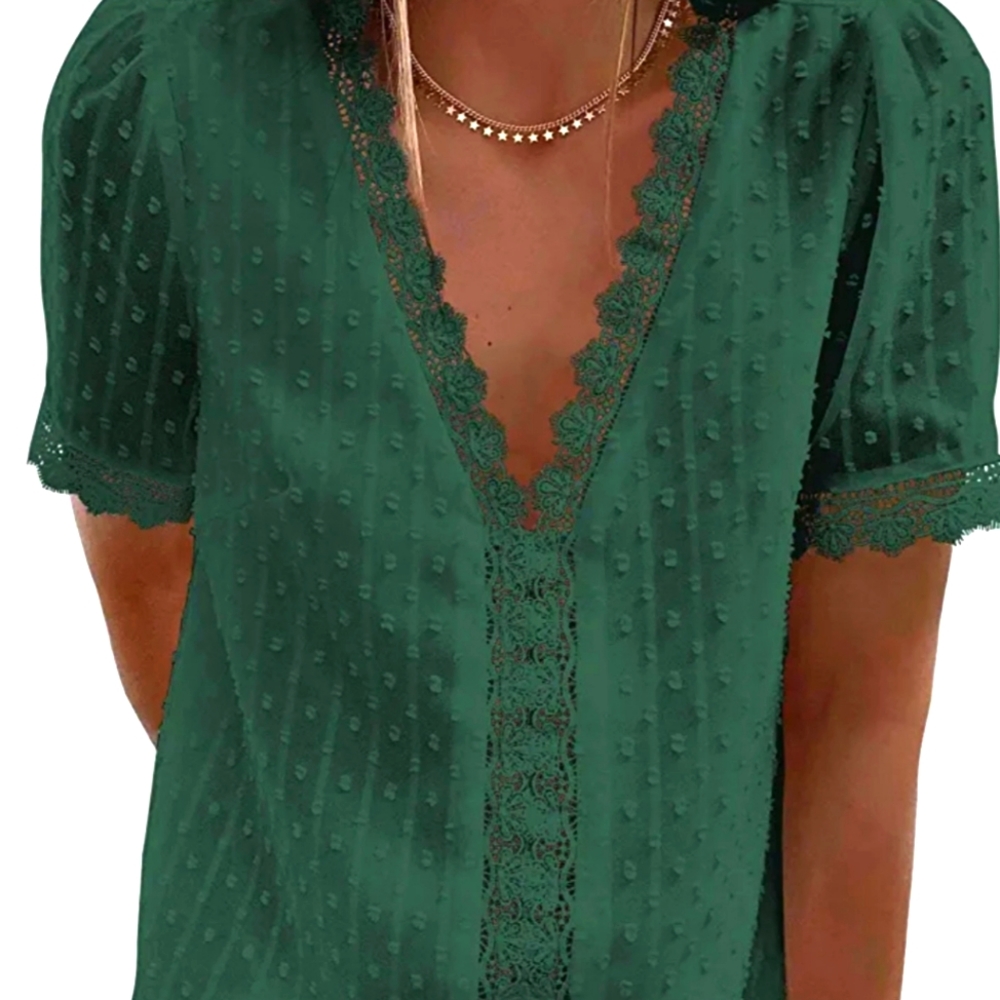 Dark green womens blouse large